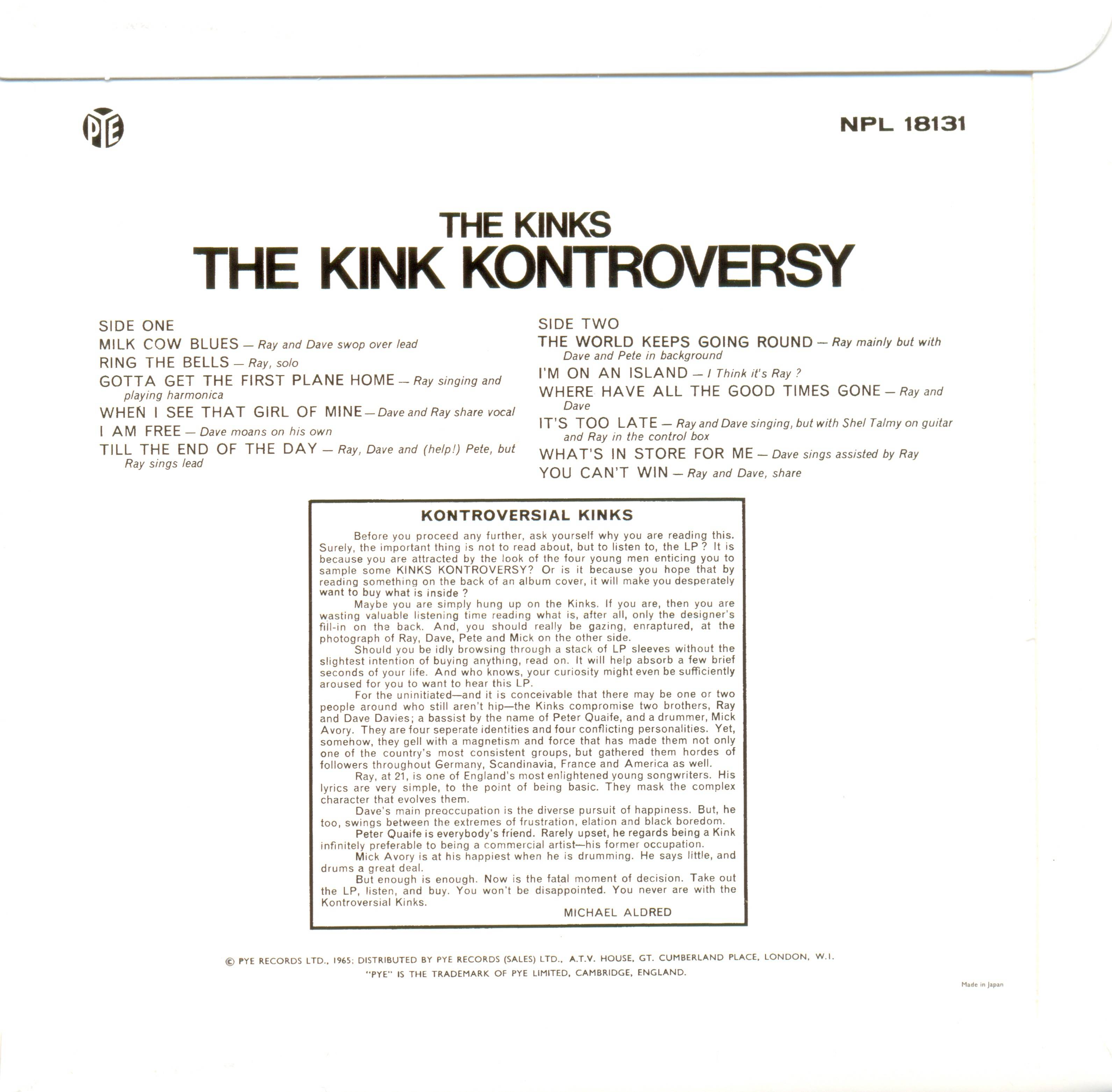 The Kinks The Kink Kontroversy [vk in jpn] | CD Covers | Cover Century ...